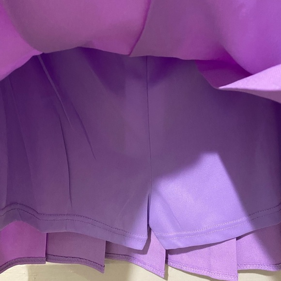 Lilac Purple Tennis Skort Skirt With Box Pleated Side Zip Tennis Preppy Trendy - Picture 6 of 13